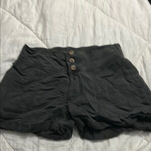 aeire Women's Black/dark gray Button-Up casual Shorts (S/P)